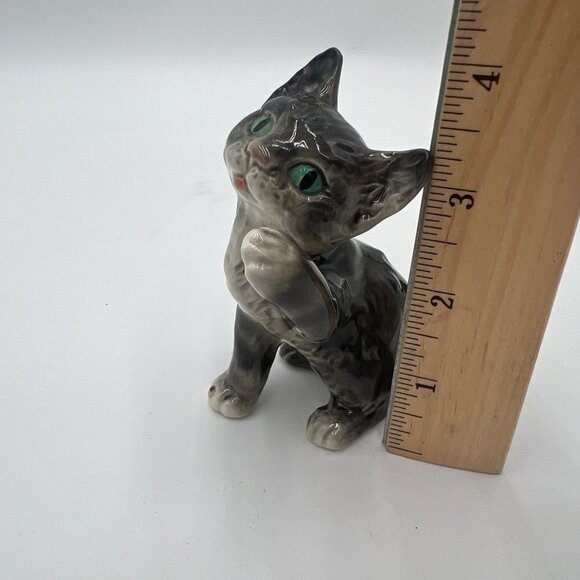 Goebel Vintage Porcelain Cat W. Germany Figurine Goebel Backstamp 1970s gray - Picture 10 of 13